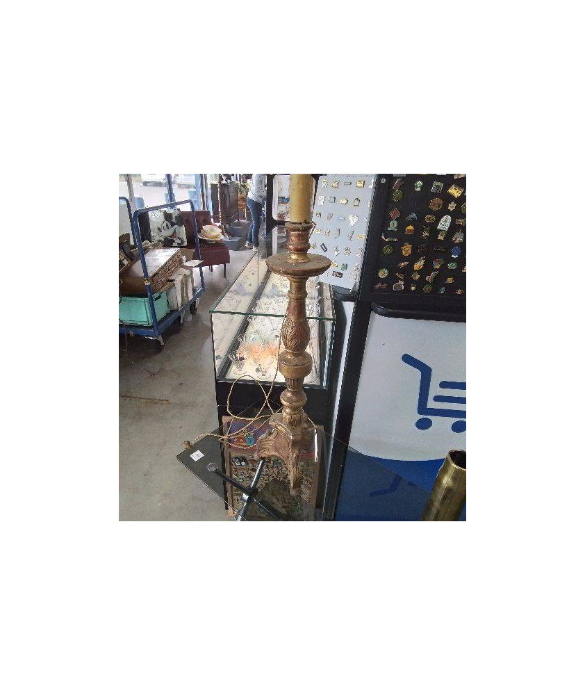 PIED DE LAMPE EN BOIS DORÉ 