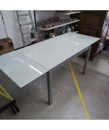 TABLE EN VERRE A RALLONGE 