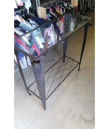 CONSOLE FER VERRE 