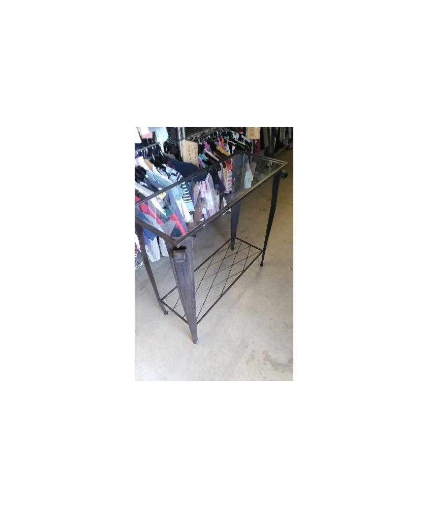 CONSOLE FER VERRE 