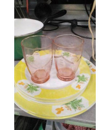 VERRES ROSES X2 