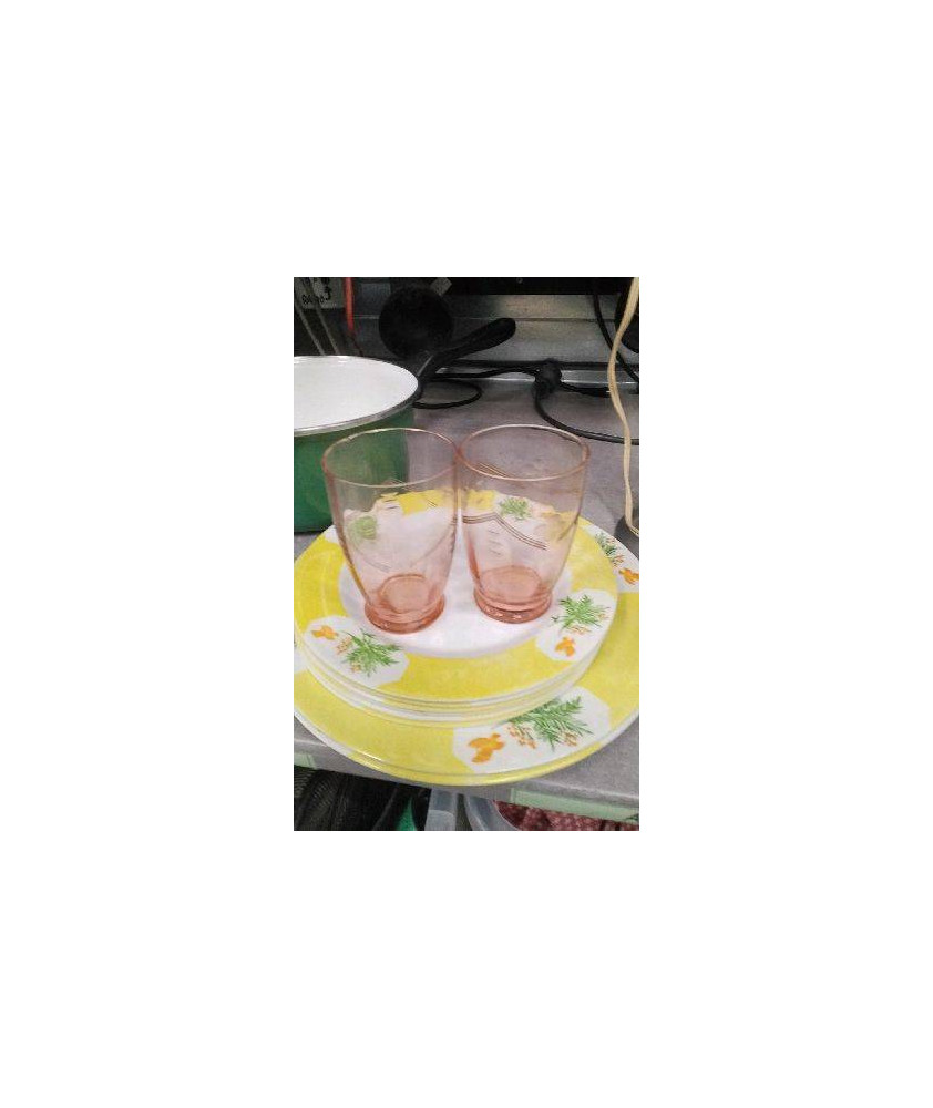 VERRES ROSES X2 