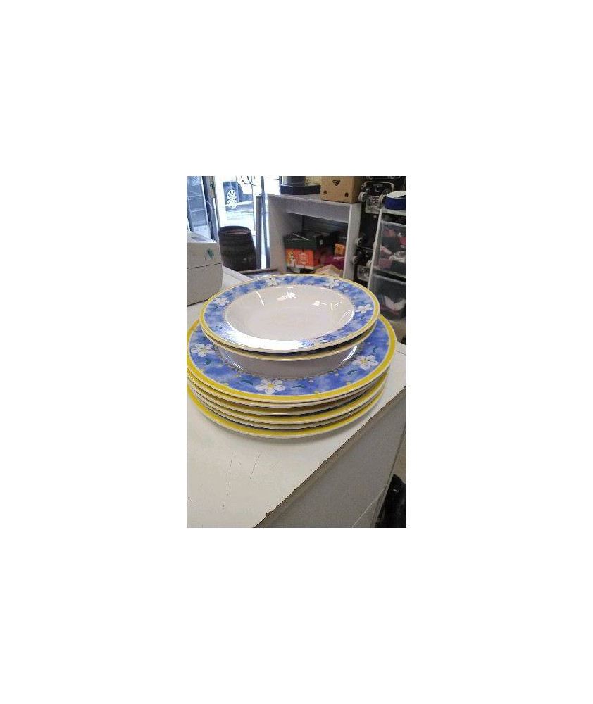 ASSIETTES JAUNES ET BLEUES 