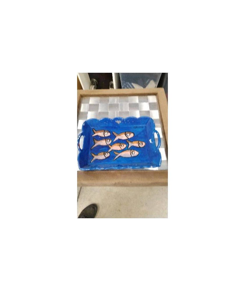 PLATEAU PEINT POISSONS 