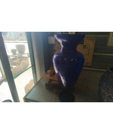 DECO VASE VERRE BLEU GM