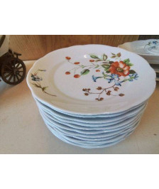 LOT DE 12 ASSIETTES PLATES 