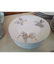 LOT DE 8 ASSIETTES EN PORCELAINE 