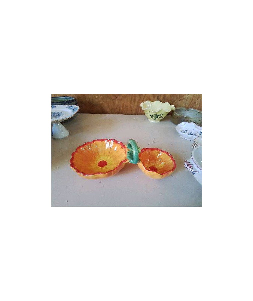 POT À CONDIMENTS FLEURS ORANGE 