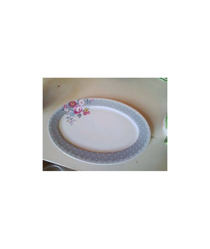 PLATEAU GRIS EN PORCELAINE 