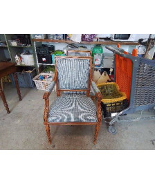 FAUTEUIL TAPISSÉE BLEU 