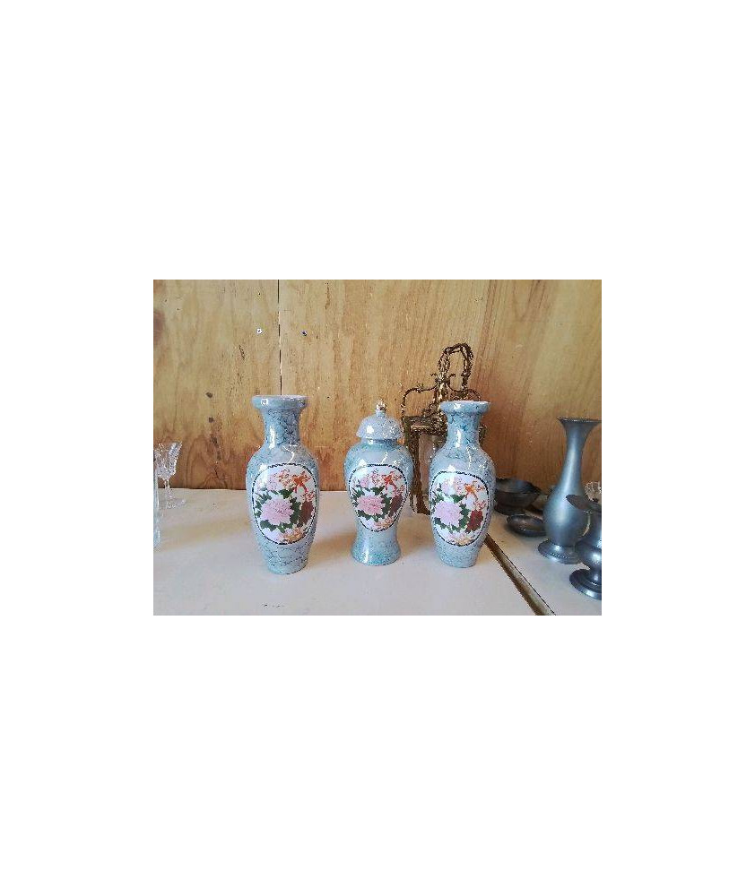 VASE DECORS FLORAL STYLE ASIATIQUE 