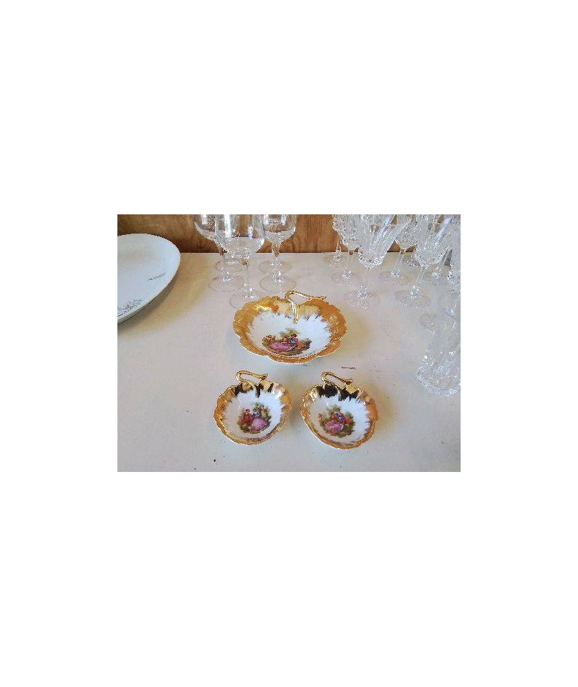 TRIO COUPELLE BORDURE DORÉ 
