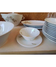 SAUCIÈRE PORCELAINE DE LIMOGE ARBUSTE 