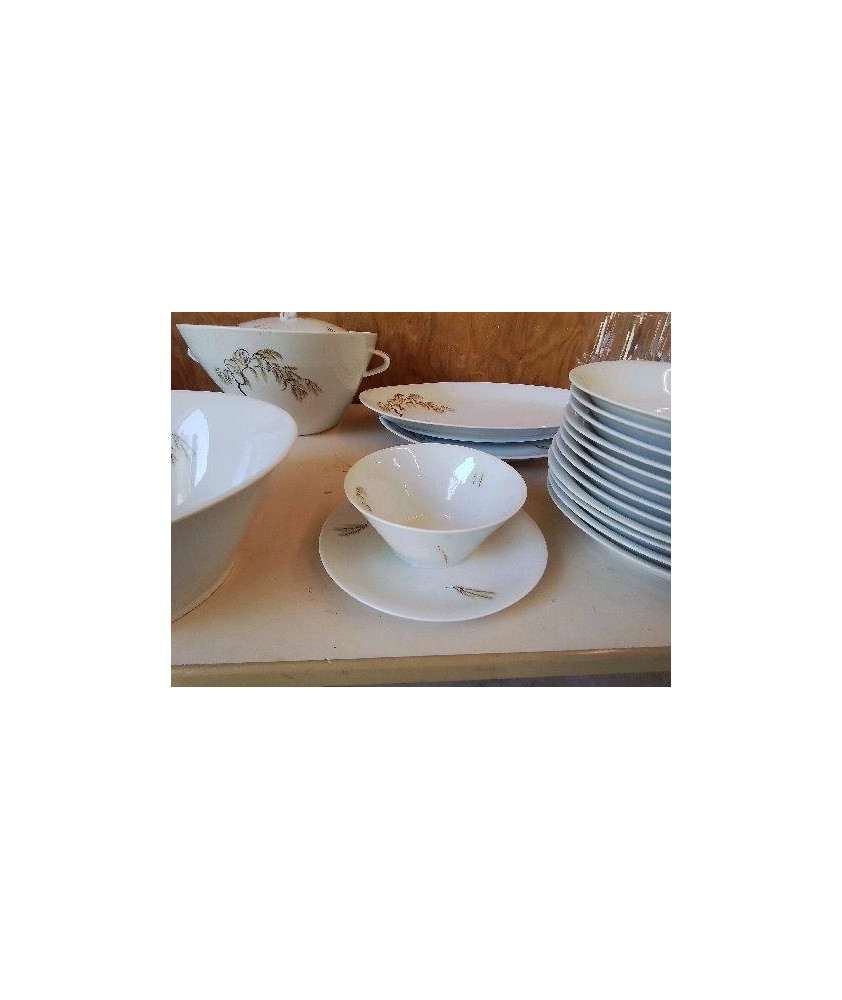 SAUCIÈRE PORCELAINE DE LIMOGE ARBUSTE 