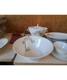 SALADIER PORCELAINE DE LIMOGE ARBUSTE 