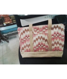 SAC MATELASSÉ BEIGE ROSE VERT