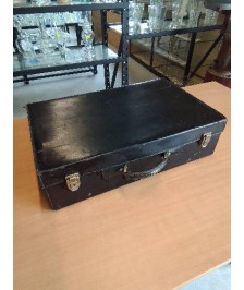 VALISE CUIR NOIR ANNÉES 60