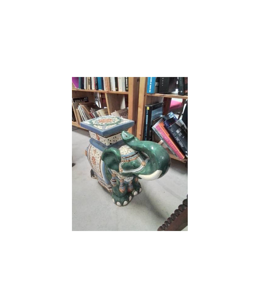 ÉLÉPHANT PORTE PLANTE CÉRAMIQUE 