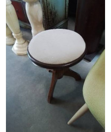 TABOURET DE PIANO A VIS PIÈTEMENT BOIS ASSISE TISSU BRIGE
