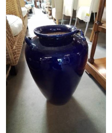 VASE CÉRAMIQUE BLEU 2 ANSES 44CM
