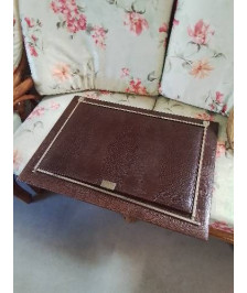 PARURE DE BUREAU BOIS GAINE CUIR  RENZO ROMAGNOLI