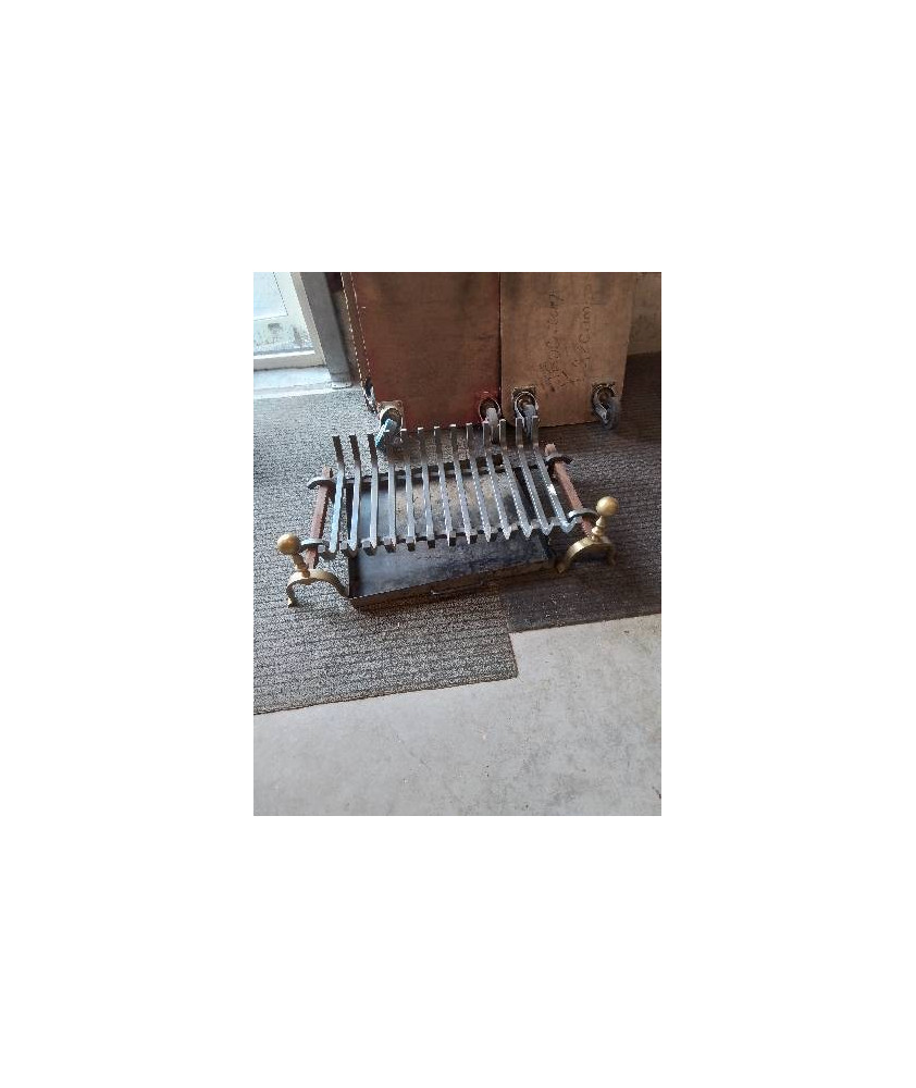 BERCEAU DE CHEMINÉE FER FORGÉ AVEC RÉCUPÉRATEUR DE CENDRE