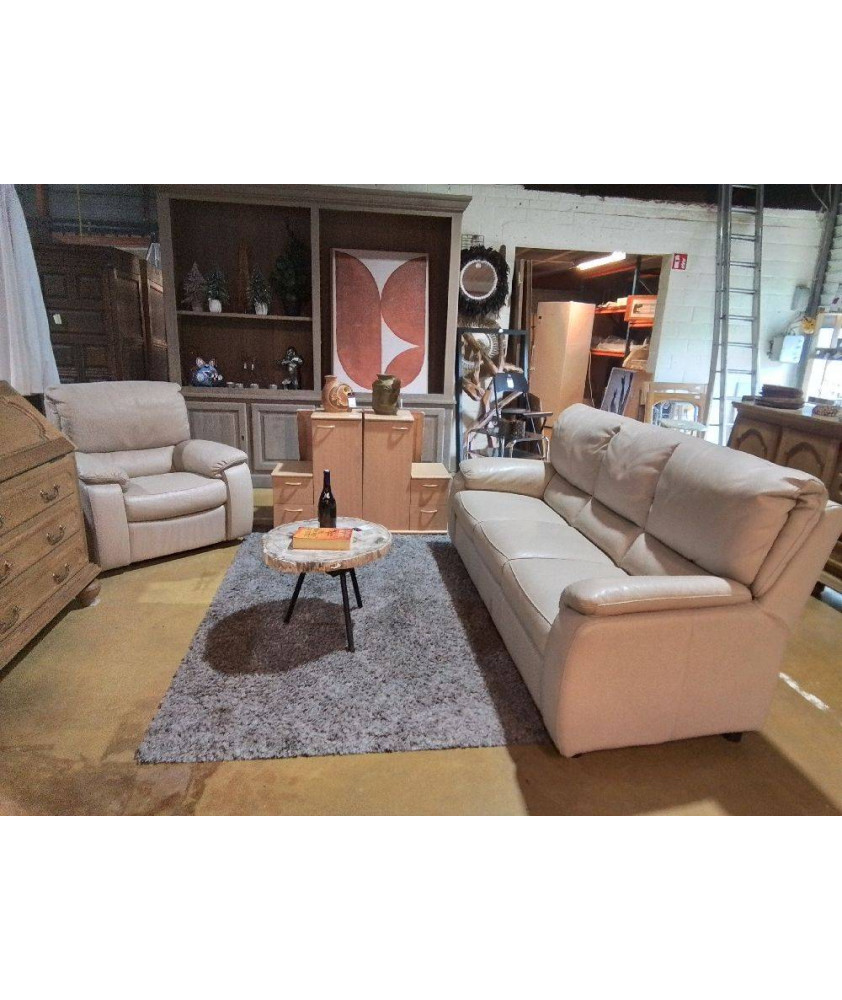 SALON ITALIEN  3+1 CUIR 1 RELAX ELECTRIQUE 
