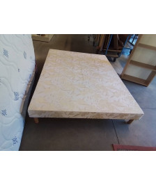 SOMMIER AVEC PIEDS 140X190 COUTIL JAUNE 