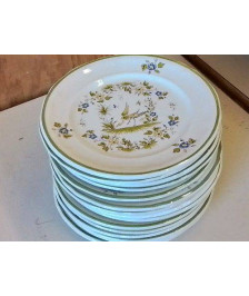 LOT DE 15 ASSIETTES MOUSTIER 