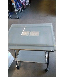 BUREAU TABLETTE METAL VERRE