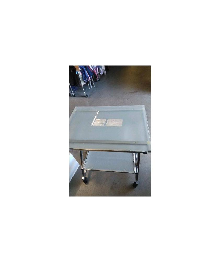 BUREAU TABLETTE METAL VERRE