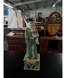 STATUETTE PORCELAINE CHINE PERSONNAGE DE LA FAMILLE VERTE