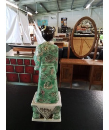 STATUETTE PORCELAINE CHINE PERSONNAGE DE LA FAMILLE VERTE