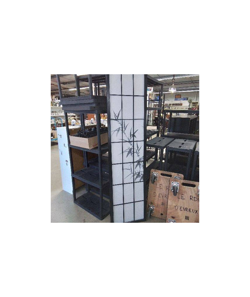 PARAVENT NOIR MOTIF BAMBOU