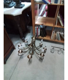 SUSPENSION MÉTAL DORÉ 8 FEUX