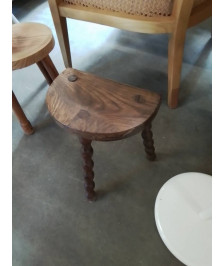PORTE PLANTE DEMI LUNE BOIS PIEDS CHAPELET 
