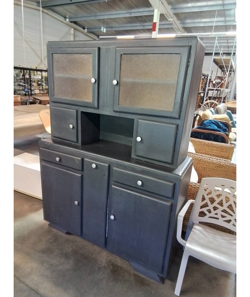 BUFFET MADO PEINT GRIS 6 PORTES 2 TIROIRS ANNÉES 50