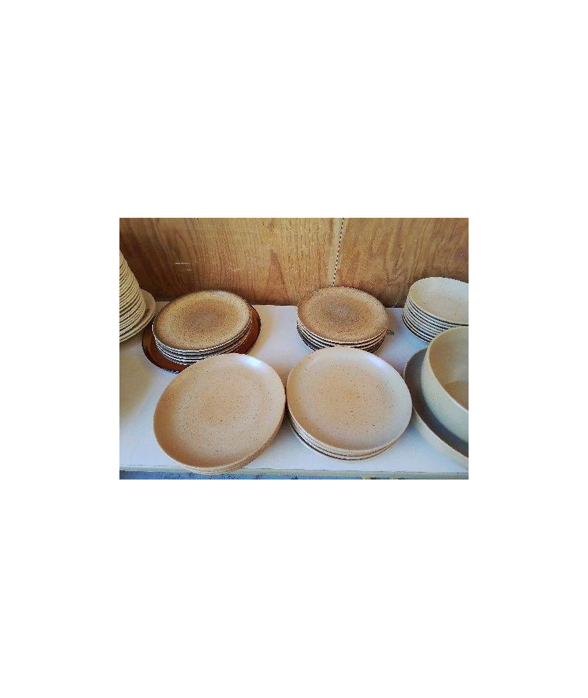 LOT DE 6 ASSIETTES PLATES EN GRÈS 
