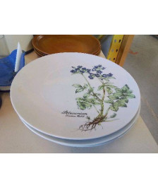 LOT DE 4 ASSIETTES PLATES MOTIF FLORAL 