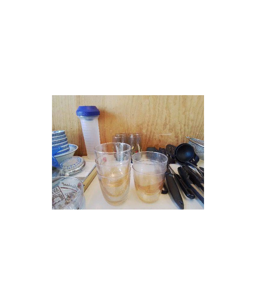 LOT DE 5 VERRES EFFET CRAQUELÉ 