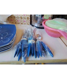 LOT COUVERTS BLEU 