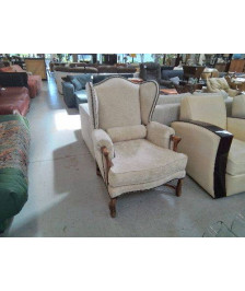 FAUTEUIL A OREILLES EN VELOUR