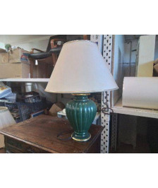 LAMPE VERTE BORDURE DORÉ 