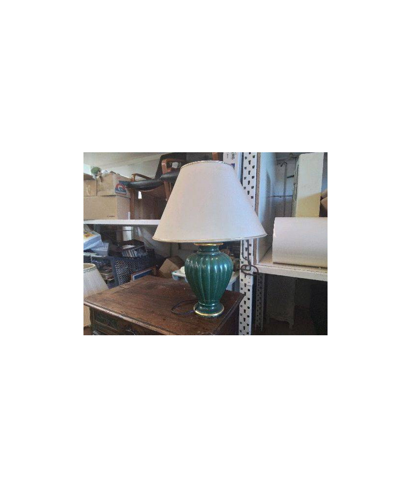 LAMPE VERTE BORDURE DORÉ 