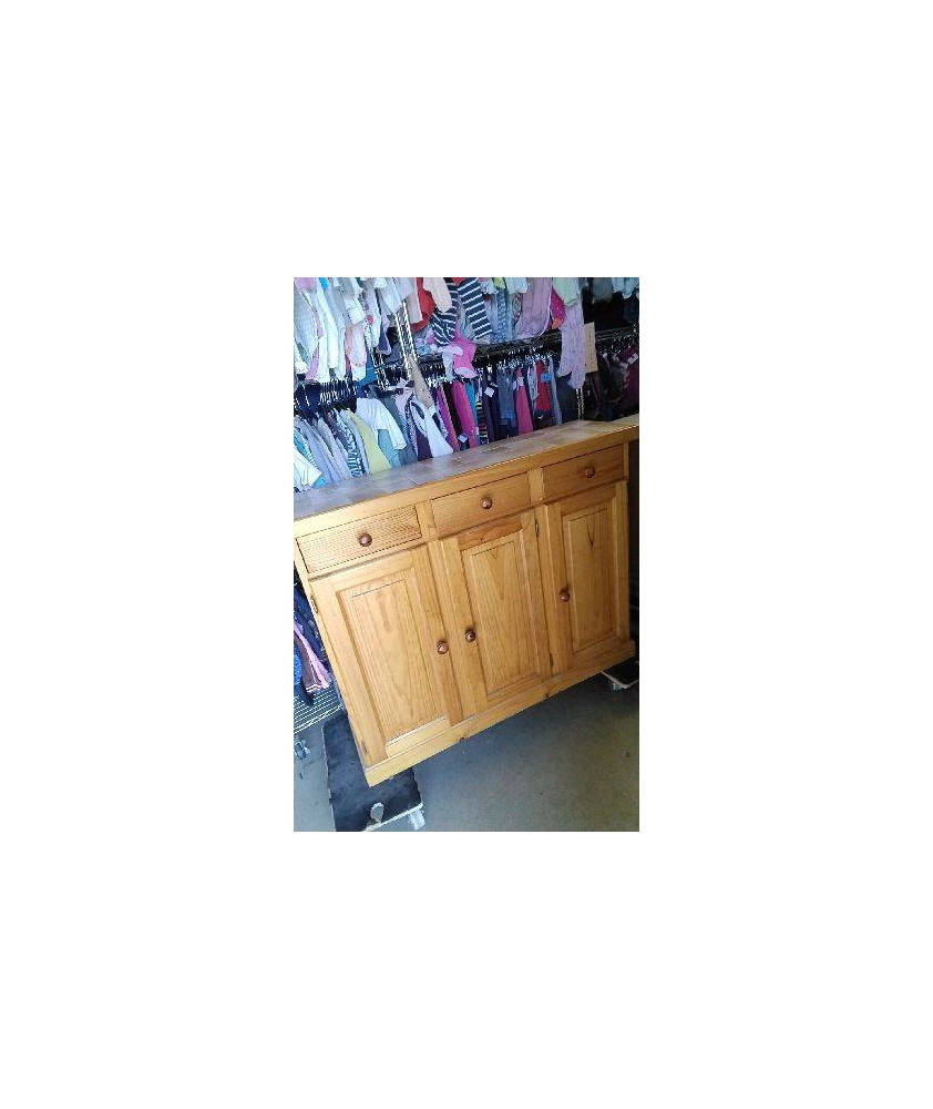 MEUBLE PASSE PLAT PIN / 3 PORTES 3 TIROIRS 