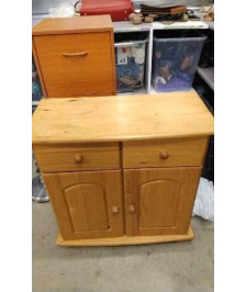 MEUBLE PIN 2 PORTES 2 TIROIRS 