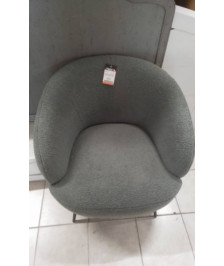 FAUTEUIL MICROFIBRE GRIS PIED SCANDI NOIR