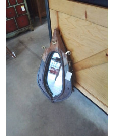 MIROIR COLLIER DE CHEVAL CUIR ET BOIS 