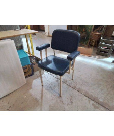 FAUTEUIL BUREAU CUIR BLEU 