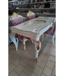 TABLE DOREE VERRE